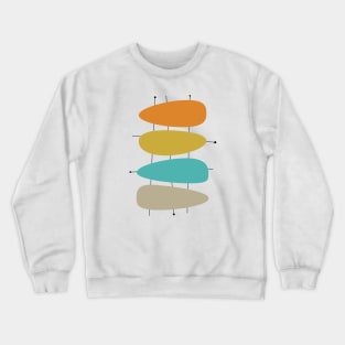 Bright Mid Century Teardrops and Lines Crewneck Sweatshirt